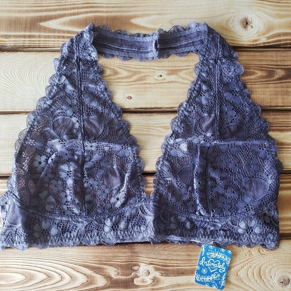 Free People Galloon Lace Halter Bra in Violet - Picture 2 of 4